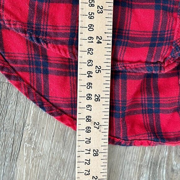 Abercrombie & Fitch Red Plaid Button Down Flannel Shirt Medium - Picture 8 of 11